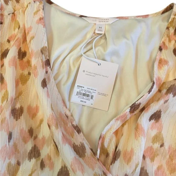 LC Lauren Conrad Peach Pink Heart Patterned Long Sleeve Dress - Picture 6 of 6